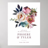 Poster Élégant Rose romantique Dîner de répétition (Devant)