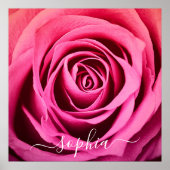 Poster Elegant Rose Rose Flower Photo Ajouter un nom Post (Devant)