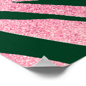 Poster Elégant Rose vert Parties scintillant or Zebra (Coin)