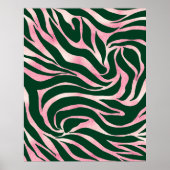Poster Elégant Rose vert Parties scintillant or Zebra (Devant)