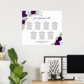 Poster Élégant Rose violet 7 Mariage de table (Bureau à domicile)