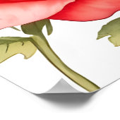 Poster Elégant Roses rouges Fête des mariées frontalière (Coin)