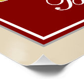 Poster Elégant, Rouge, Faux Gold 18e anniversaire; Nom pe (Coin)