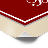 Poster Elégant, Rouge, Faux Gold 55e anniversaire; Nom pe (Coin)