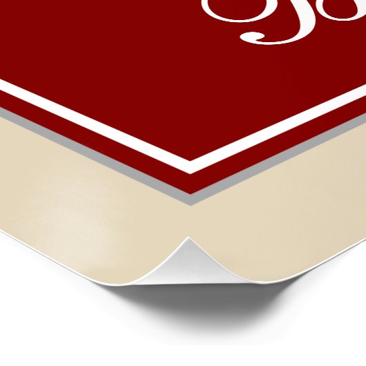 Poster Elégant, Rouge, Faux Gold 74e anniversaire; Nom pe (Coin)