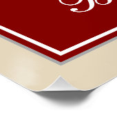 Poster Elégant, Rouge, Faux Gold 94e anniversaire; Nom pe (Coin)