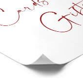 Poster Élégant Rouge Poinsettia Cartes et Cadeaux Mariage (Coin)