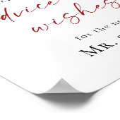 Poster Elégant Rouge Poinsettia Conseils et Voeux Mariage (Coin)