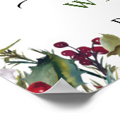 Poster Elégant rouge Poinsettia Mariage de fourrure de pi (Coin)