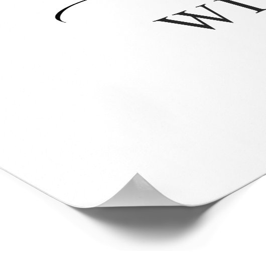 Poster Elégant rouge Poinsettia Mariage de fourrure de pi (Coin)