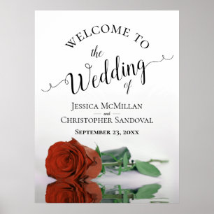 Poster Elégant rouille Orange Rose élégant Mariage Accuei