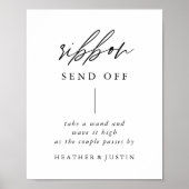 Poster Élégant ruban Mariage de calligraphie Envoi désact (Devant)