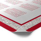 Poster Elégant Ruby Red & Silver Parties scintillant Mari (Coin)