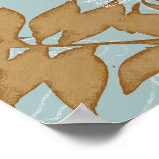 Poster Élégant Rustique Wreath Foliage Carnet de sièges (Coin)