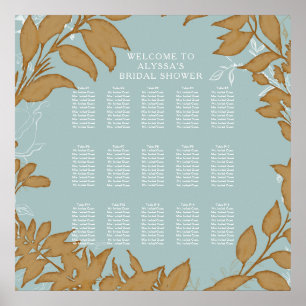 Poster Élégant Rustique Wreath Foliage Carnet de sièges