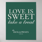 Poster Elegant Sage Green Love is Sweet Wedding Dessert (Devant)