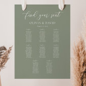 Poster Elégant Sage Vert Couleur 8 table Seing Chart