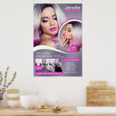 Poster Elégant Salon des Cheveux Roses, Salon de Beauté - (Cuisine)