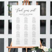 Poster Élégant Script 12 Tables Welcome Seating Chart