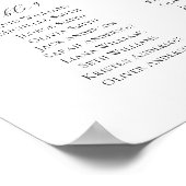 Poster Élégant Script 12 Tables Welcome Seating Chart (Coin)