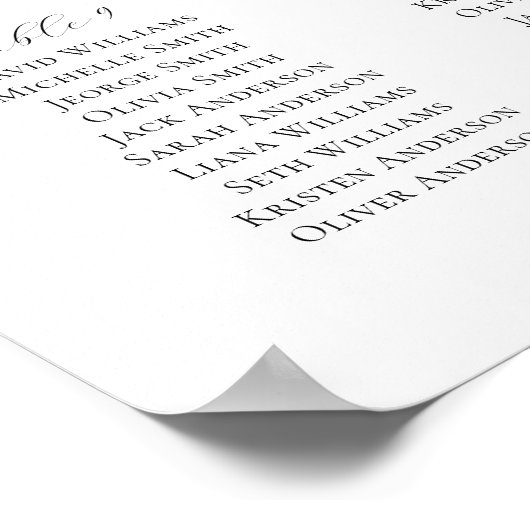 Poster Élégant Script 12 Tables Welcome Seating Chart (Coin)