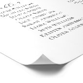 Poster Élégant Script 12 Tables Welcome Seating Chart (Coin)