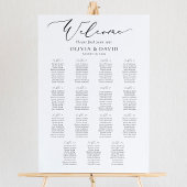 Poster Élégant Script 15 Tables Welcome Seating Chart