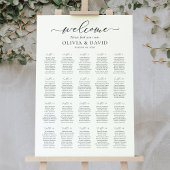 Poster Élégant Script 20 Tables Welcome Seating Chart