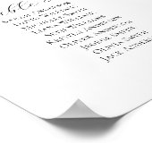 Poster Élégant Script 25 Tables Welcome Seating Chart (Coin)