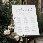 Poster Élégant Script 6 Tables Welcome Seating Chart