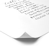 Poster Élégant Script 9 Tables Welcome Seating Chart (Coin)