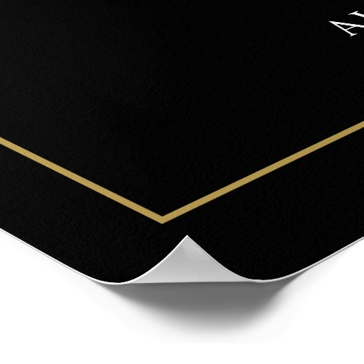 Poster Élégant script Bienvenue à la fête (Coin)