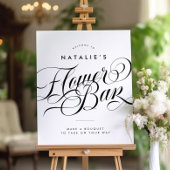 Poster Élégant Script Chic Fête des mariées barre de fleu