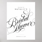 Poster Élégant Script Chic Moderne Fête des mariées Signa (Devant)