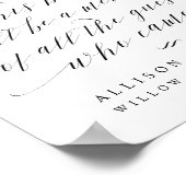 Poster Élégant script de calligraphie Guest Book Mariage (Coin)