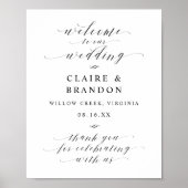 Poster Élégant script de calligraphie Signal Mariage de b (Devant)