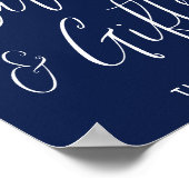 Poster Élégant script de la marine Cartes de graduation e (Coin)