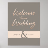 Poster Élégant script Faux Foil Mariage (Devant)