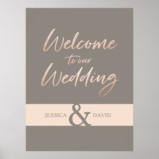 Poster Élégant script Faux Foil Mariage (Devant)
