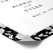 Poster Élégant Script Floral Mariage Bienvenue (Coin)