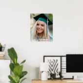 Poster Élégant Script Girl Graduate Photo Graduate (Bureau à domicile)