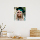 Poster Élégant Script Girl Graduate Photo Graduate (Cuisine)