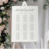 Poster Elegant Script Guest List Wedding Seating Chart