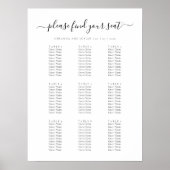 Poster Elegant Script  Guest List Wedding Seating Chart (Devant)