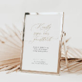 Poster Élégant Script Guestbook Mariage Panneau de table