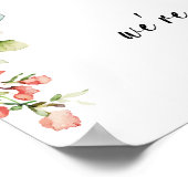 Poster Élégant script "la nuit avant" Mariage Floral (Coin)