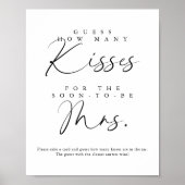 Poster Élégant script manuscrit Combien de baisers jeu (Devant)