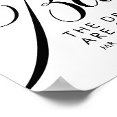 Poster Élégant Script Mariage Bar Boissons Gratuites Menu (Coin)
