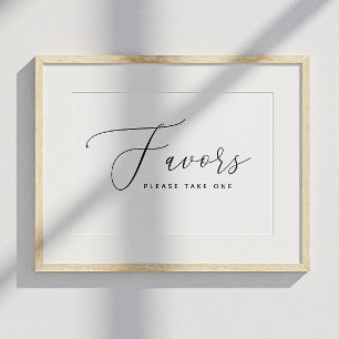 Poster Élégant Script Mariage Faveurs Signer S'Il Vous Pl