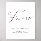 Poster Elégant script mariage faveurs s'il vous plaît pre (Devant)